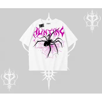 Beyaz Oversize Tişört Autumn Spider