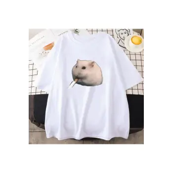 Beyaz Sevimli Hamster Meme Grafik