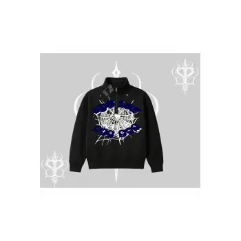 Beyaz Yarım Fermuarlı Sweatshirt Sp55der