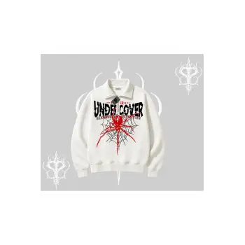 Beyaz Yarım Fermuarlı Sweatshirt Spider Undercover