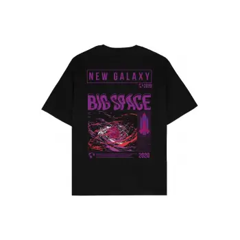 Big Space Siyah Oversize Unisex T-shirt