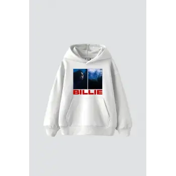 Billie Eilish Baskılı Oversize Unisex Beyaz