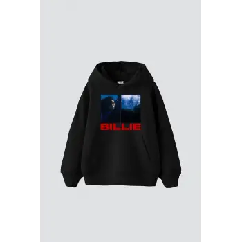 Billie Eilish Baskılı Oversize Unisex Siyah