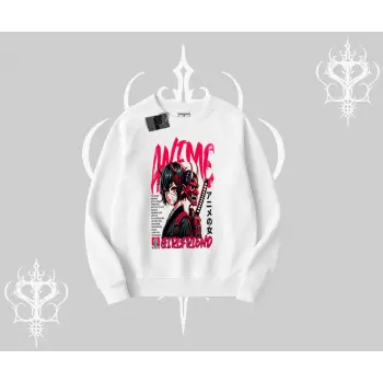 Biskilet Sweatshirt Anime Girlfriend Kırmızı