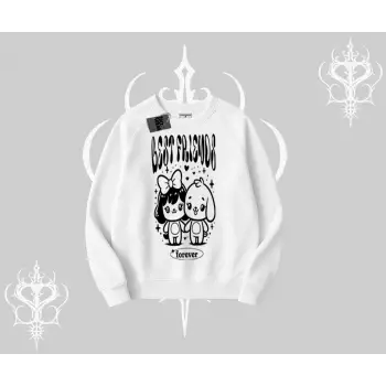 Biskilet Sweatshirt Best Friends Forever Baskılı Sevimli Tasarım