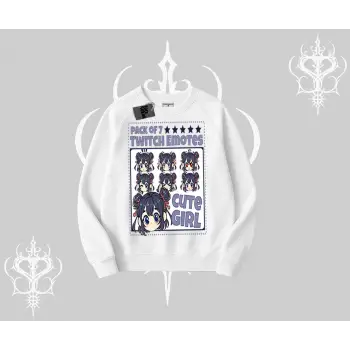 Biskilet Sweatshirt Twitch Emotes Cute Girl Anime Expression