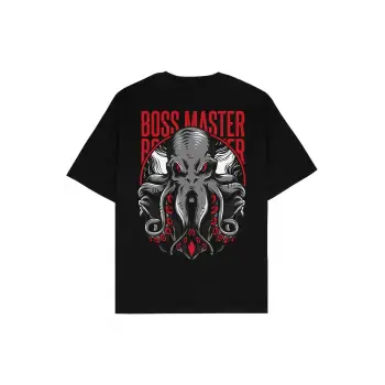 Bossmaster Siyah Oversize Unisex T-shirt