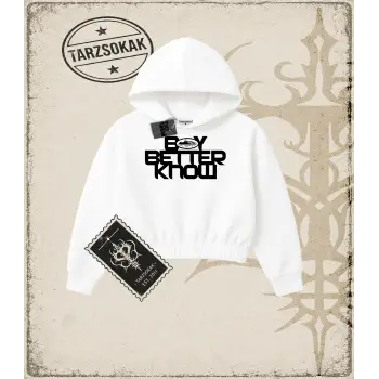 BOY BETTER KNOW Kadın Crop Kapşonlu Sweatshirt