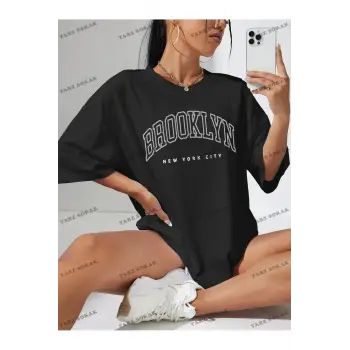 Brook Baskılı Oversize Kalıp Unisex T-shirt