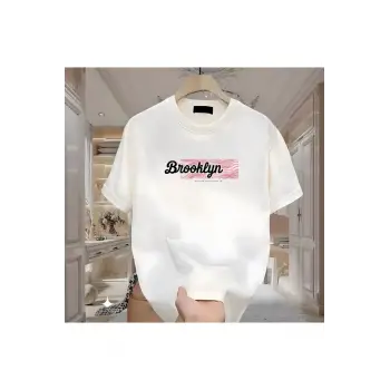 Brooklyn Baskılı Beyaz