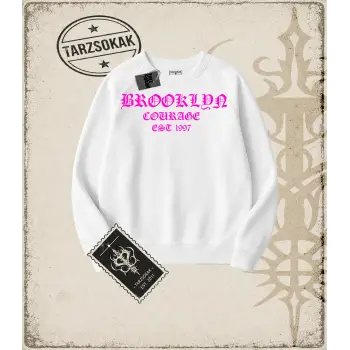 BROOKLYN MOR Oversize Unisex Bisiklet Yaka Sweatshirt