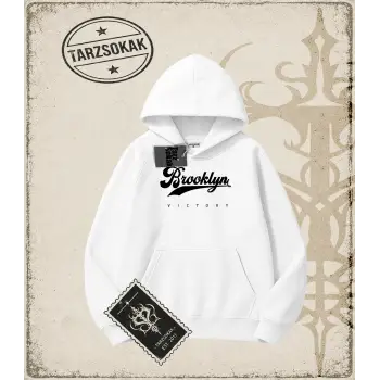 Brooklyn Victory Oversize Unisex Kapşonlu Sweatshirt