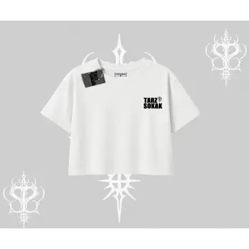 Cafe - Butik - Galeri vb işyerlerine  KADIN CROP T-shirt