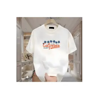 California Baskılı Beyaz