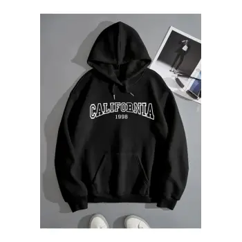 Calıfornıa Baskılı Sweatshırt Siyah