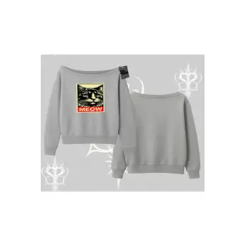 Candyland Yazılı Sevimli Kedi Baskılı Kapşonlu Sweatshirt