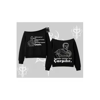 Çarpılır mı? Çarpılmıştır. Kayık Yaka Sweatshirt