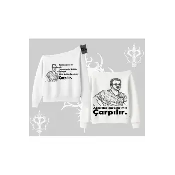 Çarpılır mı? Çarpılmıştır. Kayık Yaka Sweatshirt