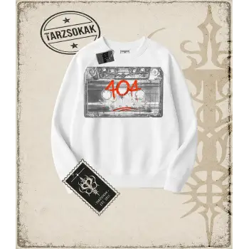 CASSETTE Oversize Unisex Bisiklet Yaka Sweatshirt