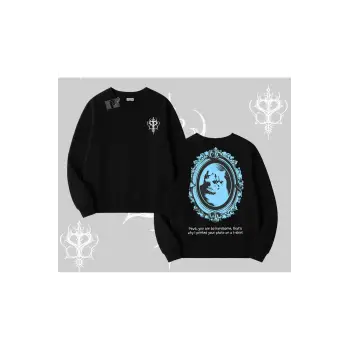 Çerçeveli Kedi Baskılı Biskilet Sweatshirt