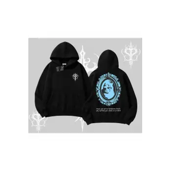 Çerçeveli Kedi Baskılı Kapşonlu Sweatshirt
