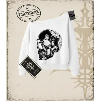 CHROME SKULL Kadın Kayık Yaka Sweatshirt