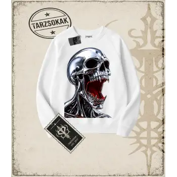 CHROME SKULL Oversize Unisex Bisiklet Yaka Sweatshirt
