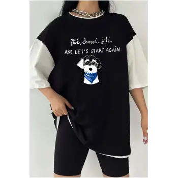 Çift Renk HAV Baskılı Unisex Tshirt