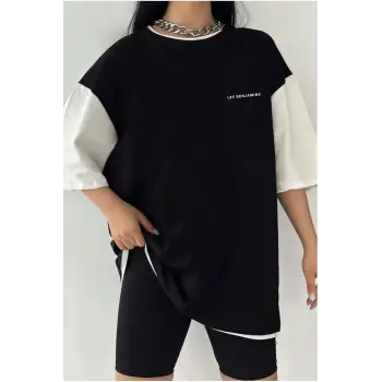 Çift Renk MİNİMAL LESS  2 Baskılı Unisex Tshirt