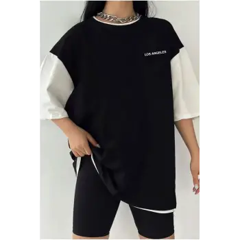 Çift Renk MİNİMAL LOS ANGELS 2 Baskılı Unisex Tshirt