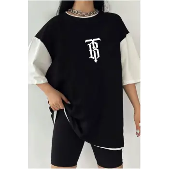 Çift Renk TB Baskılı Unisex Tshirt