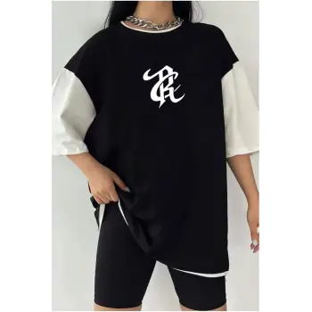 Çift Renk TS Baskılı Unisex Tshirt