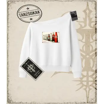 Coco Coca Cola Kadın Kayık Yaka Sweatshirt