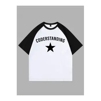 CODER BASKILI BASKILI ÇİFT RENK T SHIRT