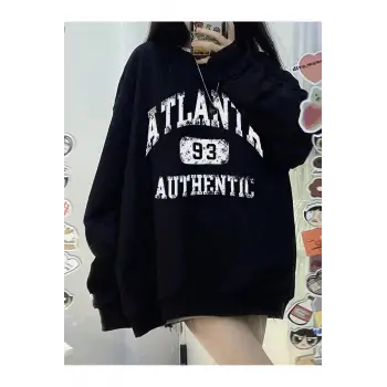 Coke serisi Letter Graphic Drop Shoulder Pullover