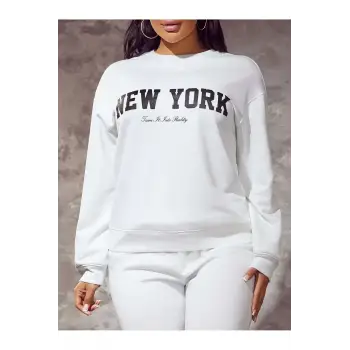 Coke serisi SXY Letter Graphic Drop Shoulder Sweatshirt