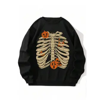 Coko serisi NITAGUT Halloween Print Lined Sweatshirt