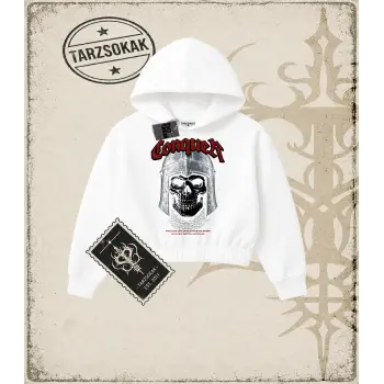 CONQUER Kadın Crop Kapşonlu Sweatshirt