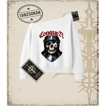 CONQUER   Kadın Kayık Yaka Sweatshirt