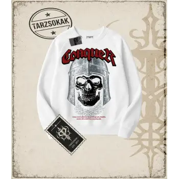 CONQUER Oversize Unisex Bisiklet Yaka Sweatshirt