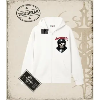 CONQUER   Oversize Unisex Hırka & Çeket Fermuarlı Sweatshirt