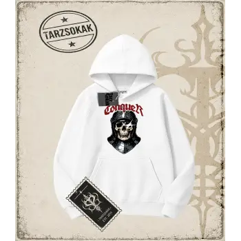 CONQUER   Oversize Unisex Kapşonlu Sweatshirt