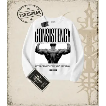 CONSISTENCY Oversize Unisex Bisiklet Yaka Sweatshirt
