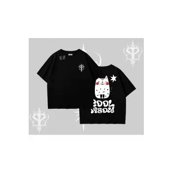 Cool Meow Yazılı Sevimli Kedi Arka Baskılı Oversize Tshirt