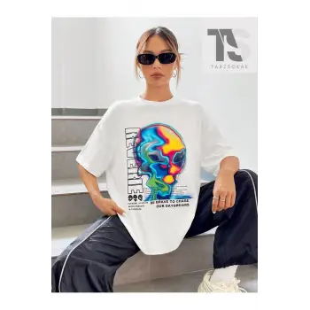 Coolane Sloganlı Grafik Düşük Omuzlu Tişört