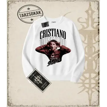 CR7 FRONT Oversize Unisex Bisiklet Yaka Sweatshirt