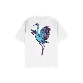 Crane Beyaz Oversize Unisex T-shirt
