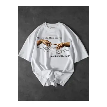 Creation Of Adam Baskılı Unisex Oversize