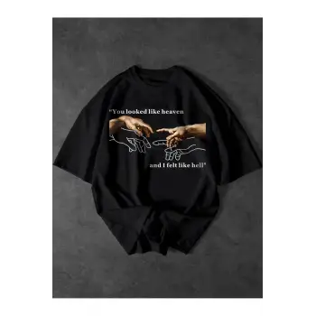 Creation Of Adam Baskılı Unisex Oversize