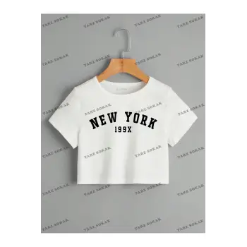 Crop CKOD-232913 Harf Grafikli Kırpma